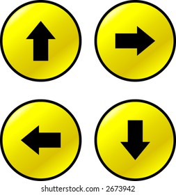 straight arrow yellow round buttons