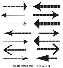 straight arrows set. Icon for decorative design. Internet application. Vector illustration. stock image. 