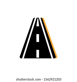 straight asphalt road flat image vector illustration vector illustration