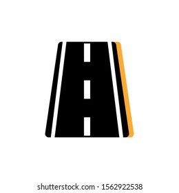 straight asphalt road flat image vector illustration vector illustration