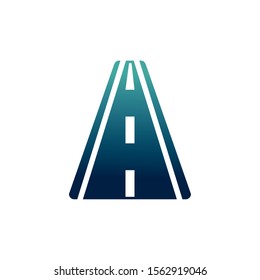 straight asphalt road gradient icon vector illustration vector illustration