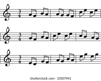 straight black classical music notes