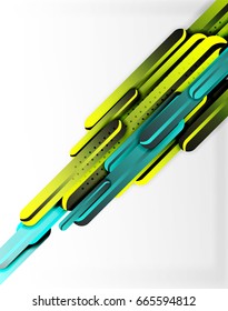 Fondo abstracto del vector de líneas rectas azul y verde