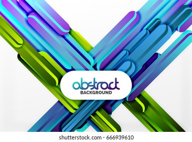 Straight blue and green lines vector abstract background