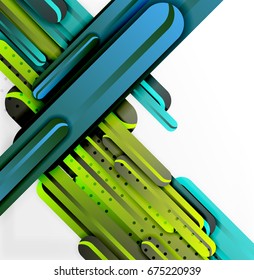 Fondo abstracto del vector de líneas rectas azul y verde