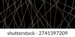 Straight chaotic random golden lines on black background