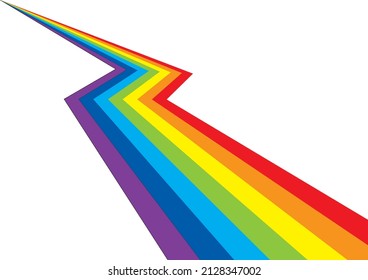 Straight And Colorful Rainbow Road