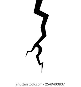 Straight crack on a concrete surface or wall. Element of damage, fracture surface