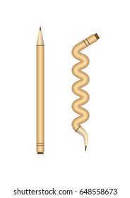 An straight and a curvy fine tip marker. Vector Illustration