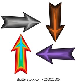 Straight darts - gray, brown, purple and rainbow