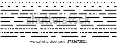 Straight dash line set. Pencil borders design, underline symbols, dot pattern icon, section stripe elements, pencil dash underline collection