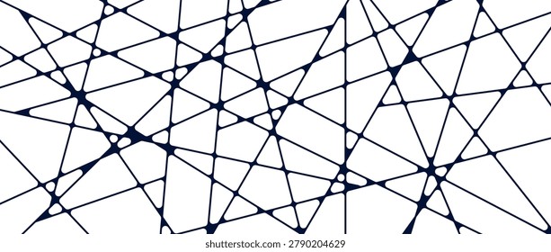 Straight diagonal lines background. Chaotic geometric polygon pattern. Abstract irregular mosaic texture design. Random stripe grid web backdrop. Vector line intersection wallpaper