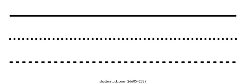 colección de Vector de línea recta de puntos y guiones