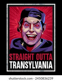  Straight Dracula Vintage Illustration Design