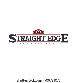 straight edge badge label - community campaign theme logo logotype template