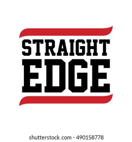 straight edge black red text theme vector illustration