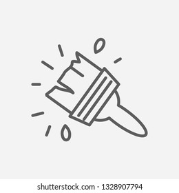 Straight edge brush icon line symbol. Isolated vector illustration of  icon sign concept for your web site mobile app logo UI design.