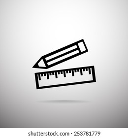 Straight edge vector icon 