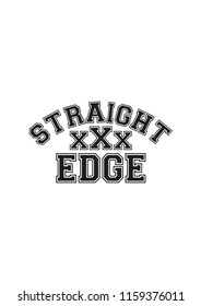 Straight Edge vector sign black and white print ready sticker hardcore xxx logo