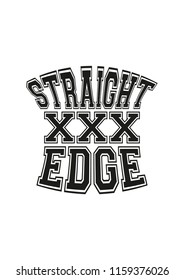 Straight Edge vector sign black and white print ready sticker hardcore xxx logo