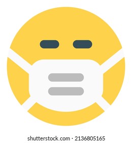 Emoji sin expresión en la cara recta usando la máscara