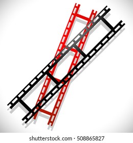 Straight film strips. Illustration for photography, media concepts