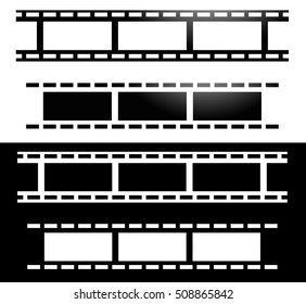 Straight film strips. Illustration for photography, media concepts