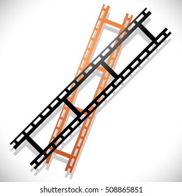 Straight film strips. Illustration for photography, media concepts