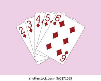 Straight Flush of Diamonds vector illustration