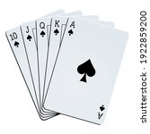 Straight flush on a white background
