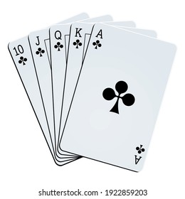 Straight Flush On White Background Stock Vector (Royalty Free ...