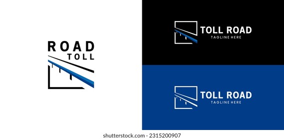 Straight forward toll road logo design, modern road logo vector illustration