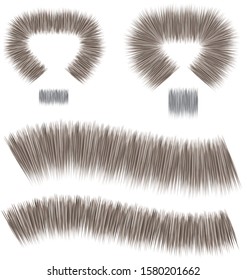 Straight fur brush colorable by stroke color for flat fashion design