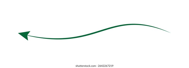 Straight green arrow - Long green arrow indication sign isolated on a transparent background - Vector illustration