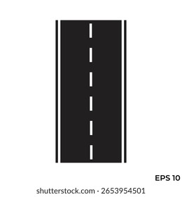 Vector plano recto del icono de la carretera