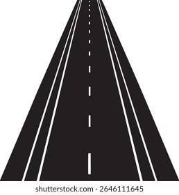 Straight highway road with dashed lines and minimalist white background.