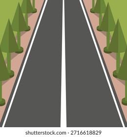 a straight highway surrounded by plants