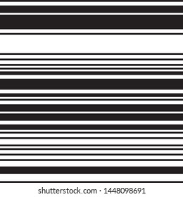 Straight horizontal black segments.Vector seamless texture. Modern geometric background. 