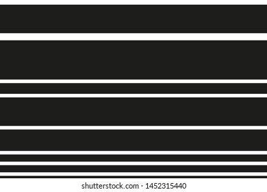 Straight horizontal black and white strips of different thickness. Classic geometric pattern. vector graphics
