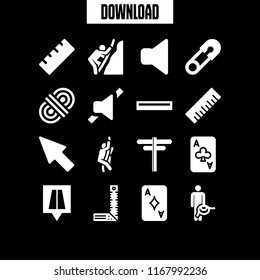 straight icon. 16 straight vector set. directions arrows, mute, up right black arrow and road location icons for web and design about straight theme