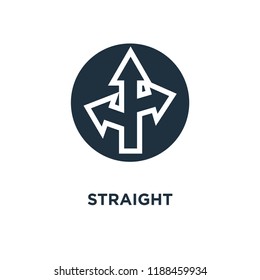 Straight icon. Black filled vector illustration. Straight symbol on white background. Can be used in web and mobile.