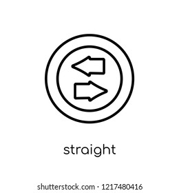 Straight icon. Trendy modern flat linear vector Straight icon on white background from thin line Maps and Locations collection, editable outline stroke vector illustration