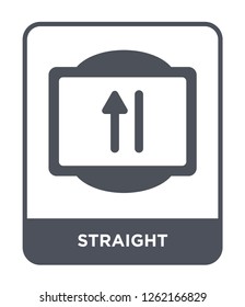 straight icon vector on white background, straight trendy filled icons from Traffic signs collection, straight simple element illustration