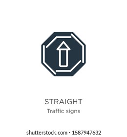 Straight icon vector. Trendy flat straight icon from traffic signs collection isolated on white background. Vector illustration can be used for web and mobile graphic design, logo, eps10