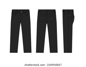 Straight Jeans Pants Vector Template Illustration Stock Vector (Royalty ...