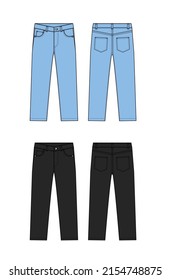 Pantallas jeans rectos conjunto de ilustraciones vectoriales