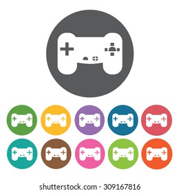 Straight joystick icons set. Vector Illustration eps10