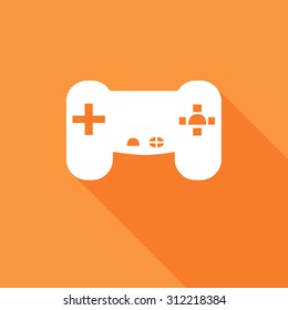 Straight joystick icons set. Vector Illustration eps10. Flat icon with long shadow. 