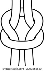 Straight knot. Vector outline icon.