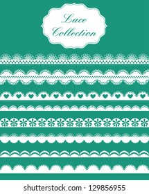 straight lace collection. vector illustration